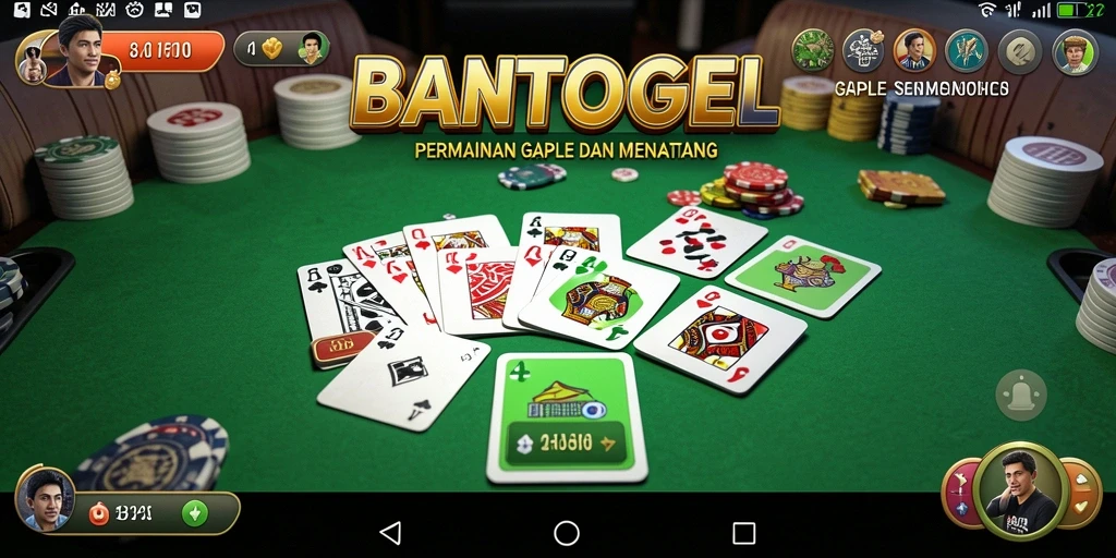 Screenshot gameplay BANTOGEL yang menunjukkan aksi seru permainan Gaple.