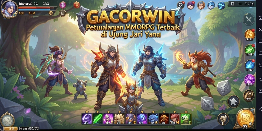 Screenshot utama GACORWIN menampilkan momen seru dalam gameplay MMORPG.