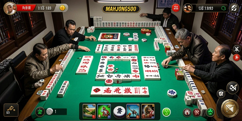 Screenshot gameplay MAHJONG500 menampilkan aksi seru dan strategi yang menegangkan.