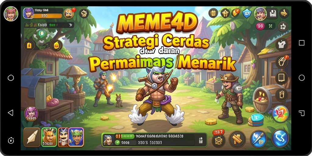 Tangkapan layar permainan MEME4D menampilkan strategi cerdas dan pertarungan seru.