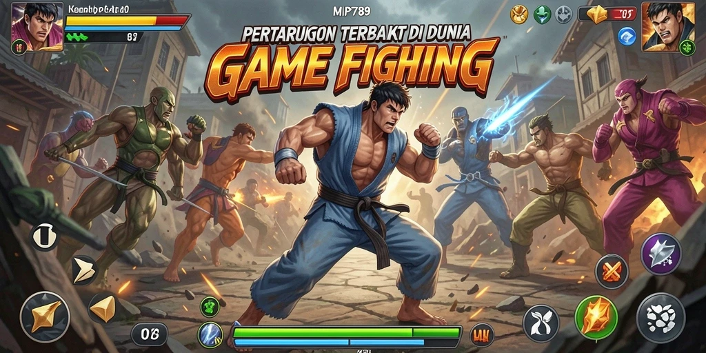Tampilan gameplay seru dan menegangkan dalam pertandingan Fighting.