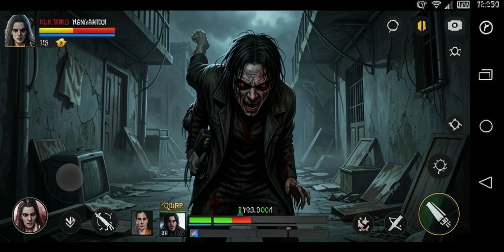 Tangkapan layar utama gameplay menakutkan dari QQRP.