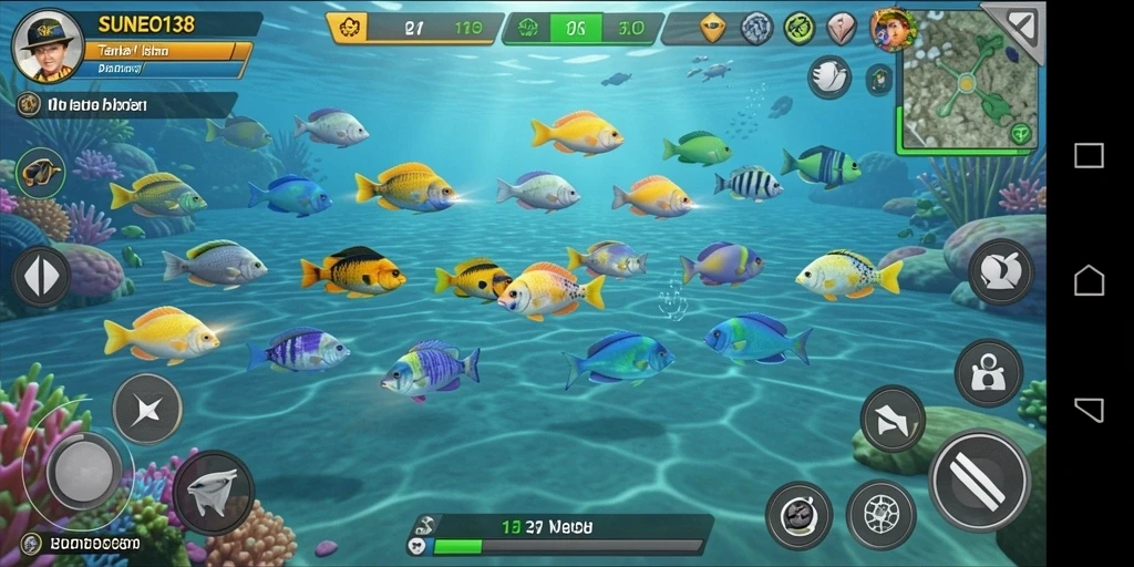 Tampilan gameplay SUNEO138 dengan aksi menembak ikan yang seru.