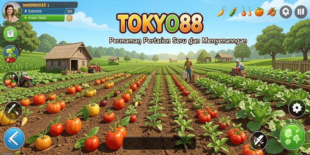 Tampilan gameplay seru dari TOKYO88 saat bertani.